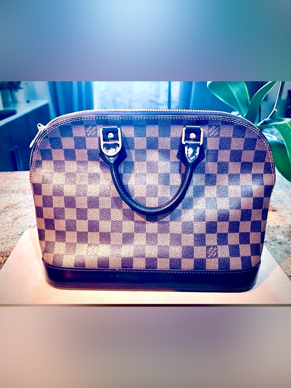 Louis Vuitton  Handbag 👜 Brown Damier Ebene Canvas Pouch with Gold Hardware